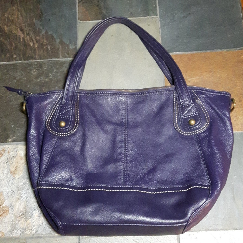 Purple leather SAK bag